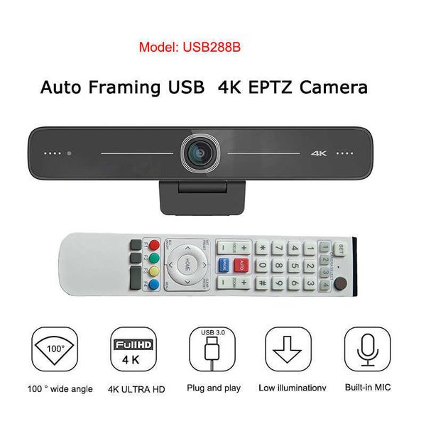 Videocamera per videoconferenze USB 4K con inquadratura automatica Webcam grandangolare 100 con microfoni e altoparlanti per sale piccole e di piccole dimensioni HKD230825 HKD230828 HKD230828