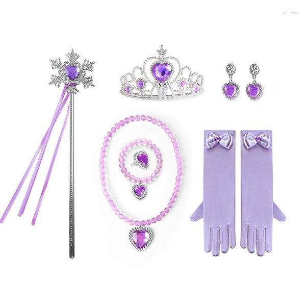 Аксессуары для волос Frezon Princess Jewelry Set Crown Magic Wand Gloves Ожерелье по случаю дня рождения друзей детское выпускное фестиваль