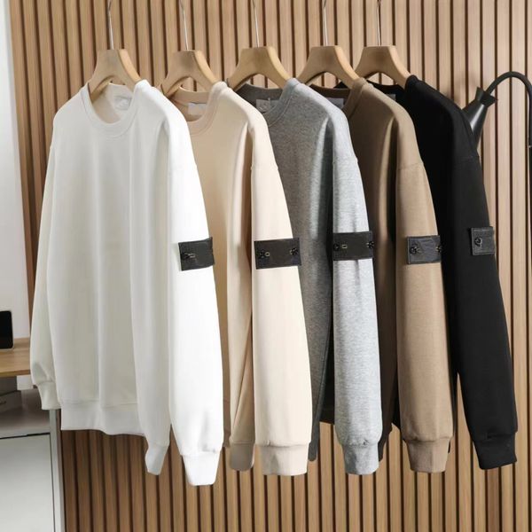 Designer de luxo outono e inverno moda high street algodão moletom pulôver respirável homens e mulheres carta adesivo casual pulôver hoodie