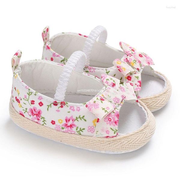 Sandalen Sommer Prinzessin Baby Mädchen Schuhe Floral Bowknot Slip-on Krippe Turnschuhe Weiche Sohle Dropship