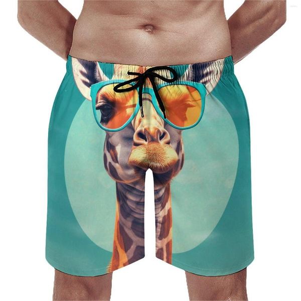 Pantaloncini da uomo Giraffe Board Occhiali da sole estivi Sunny Beach Bauli personalizzati da surf classici ad asciugatura rapida