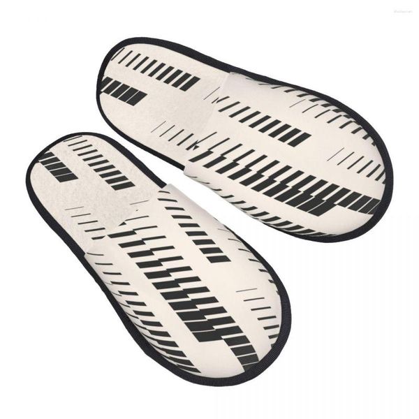 Тапочки плюшевые внутренние абстрактные геометрические линии отслеживают полутоновые полосы теплые мягкие туфли домашняя обувь осень зима