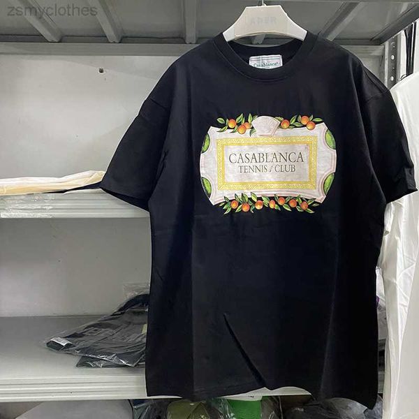 Мужские футболки хорошего качества цветочной коробки Casablanca Men 2023ss Casablanca Women Vintage Street Wear Tees