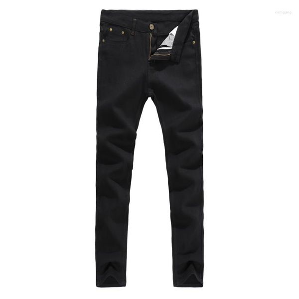 Jeans masculinos 2023 moda cor preta magro lazer lazer casual marca homens denim algodão 28-38