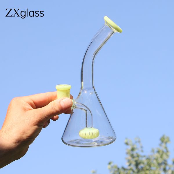 8 inç dab teçhizatları mini su bongs renkli Bubblers Heady Yağ Teçhizat Duş Başlıklı Perc Su borusu Sigara içmek için Kalın Cam Tüp