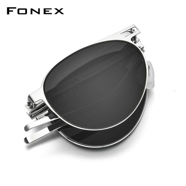 Sonnenbrille FONEX Polarisierte Sonnenbrille Männer Tragbare Faltpilot für Mann MännlichUV400 Farbtöne mit Nylonlinse 025 230828