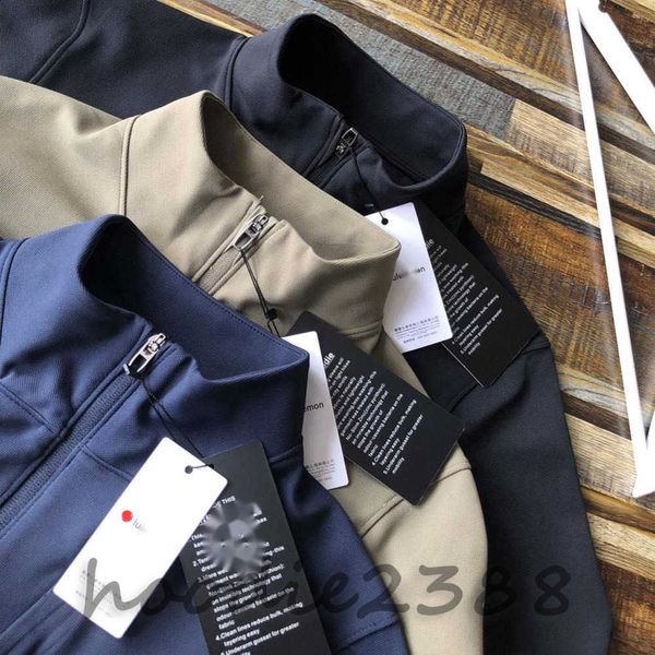 Lulu Herren-Sportjacke, schlanker, leichter Outdoor-Mantel mit Stehkragen, drei Standard-Komplettlösungen, kann nicht getragen werden, Designer-Jacke, klassische Farbgebung, Größe: M–3XL qd321124