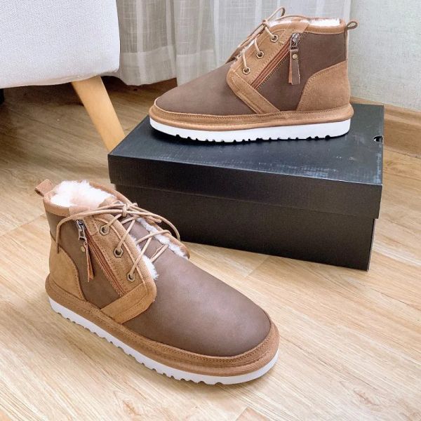 Botas de diseñador para hombre, zapatos de invierno y otoño, zapato de cuero de alta calidad, botines para hombre, botas protectoras para el tobillo, piel de camuflaje, marrón y verde