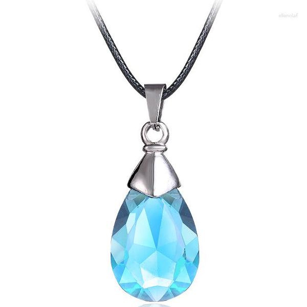 Anhänger Halsketten MJ Schmuck Anime Schwert Art Online Metall Halskette Yuis Herz Blauer Kristall Cosplay Zubehör