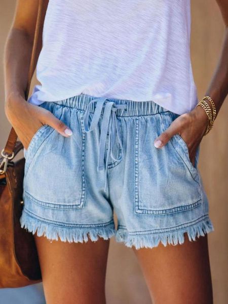 Jeans 2022 verão denim shorts feminino cintura alta jeans shorts senhoras fino ajuste curto carga jeans para mulher