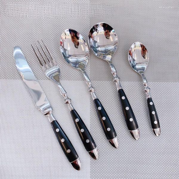 Учебные посуды наборы 2pcs Western Tableware Три ножа для ножного вилка ложки деревянная ручка ножей и ресторан вилок.