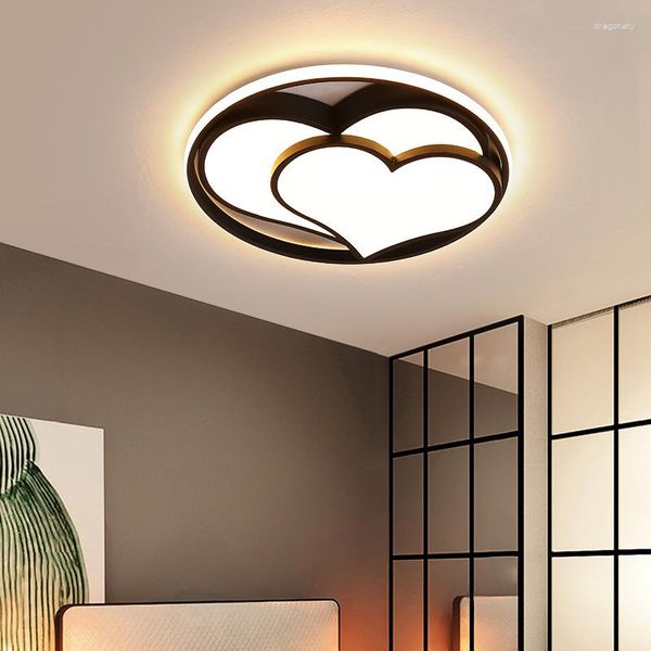 Plafoniere Lampada da camera da letto Lampade Soggiorno semplice e moderno Calda illuminazione romantica a forma di cuore