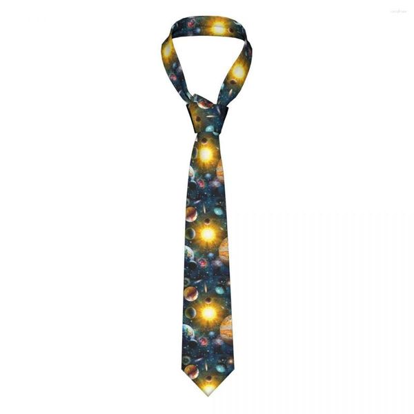 Laços espaço fogo sistema solar gravata homens mulheres magro poliéster 8 cm estreita galáxia pescoço ternos acessórios gravatas festa de casamento