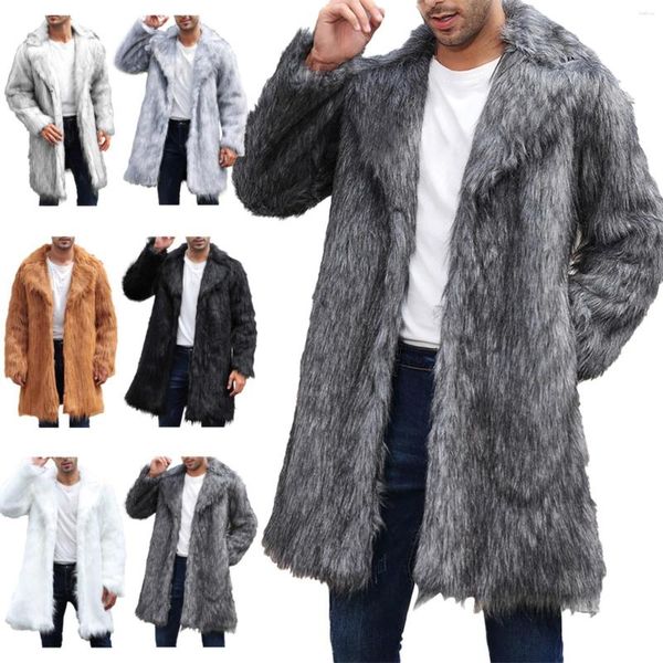 Jaquetas masculinas moda mens quente casaco grosso jaqueta falso conhecimento superficial outwear cardigan longo duplo breasted lã