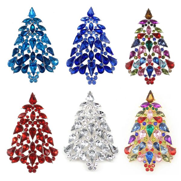 30 Pz/lotto Spille Personalizzate Gioelleria Raffinata E Alla Moda Più Colori Acrilico Strass Albero Di Natale Spilla Spilli Per Il Regalo di Natale/Decorazione