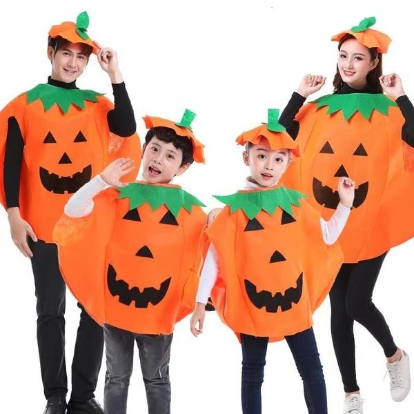 Thema Kostüm Maskerade Erwachsene Kinder Niedlich Lustig Persönlichkeit Kürbis Cosplay Kostüm Smiley Gesicht Hut Jungen Mädchen Orange für Halloween Party 230829