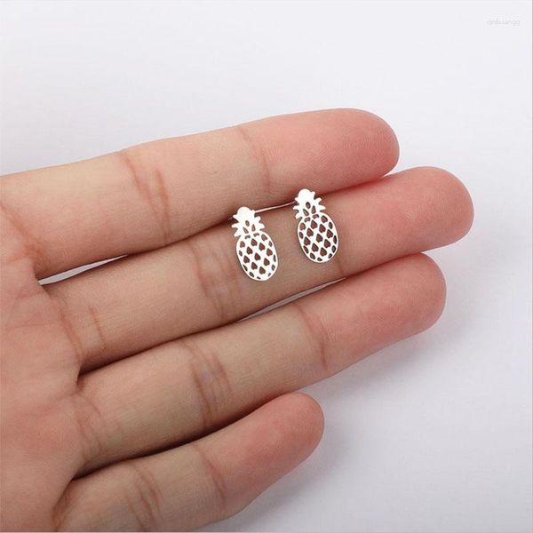 Brincos de garanhão Chegada 1 par coração abacaxi aço inoxidável bonito minimalista personalizado jóias studs para mulheres crianças menina