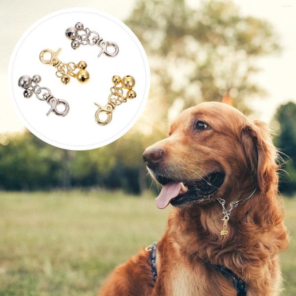 Hundehalsbänder Anhänger Verschluss für Halskette Haustier Schlüsselanhänger Doppelglocken Design Hängendes Metall DIY Zubehör Katzenhalsband Charme