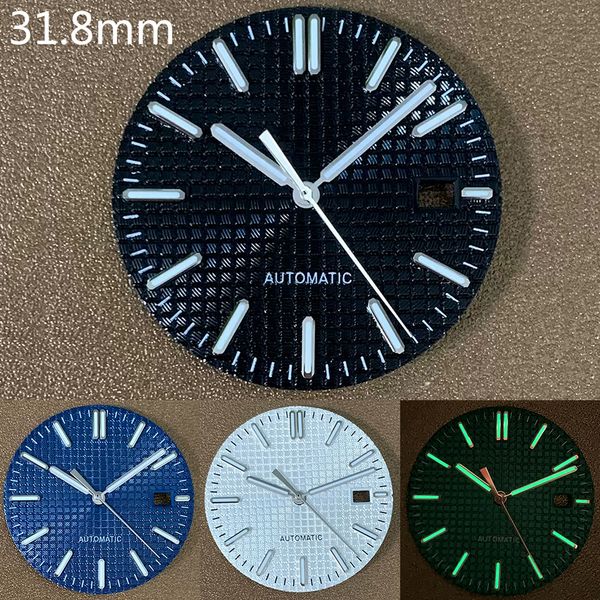 Andere Uhren NH35 Zifferblatt 31,8 mm grün leuchtendes Zifferblatt Zeiger Zeiger Kit für NH35 Uhrwerk Herren mechanische Uhr Zubehör 230829