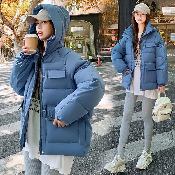 Casacos de Trench das Mulheres Oversize Down Casaco de Algodão Mulheres 2023 À Prova de Vento Com Capuz Casaco de Inverno Grosso Quente Acolchoado Puffer Parkas Mulher Outwear Neve