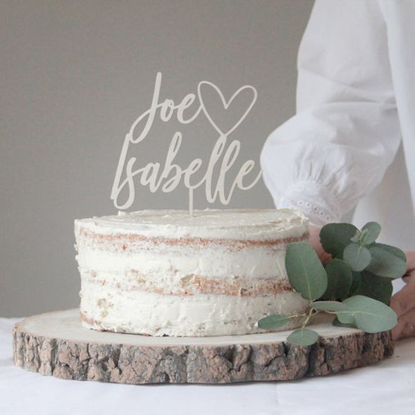 Другое мероприятие поставляет персонализированный свадебный торт Topper с сердцем имена Love Heart Wedding Topper Topper Custom Gold Wedding Topper 230828