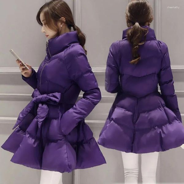 Casacos de trincheira femininos para baixo jaqueta de algodão mulheres 2023 outono inverno moda solta casual acolchoado casaco feminino longo grosso quente manto tipo parkas