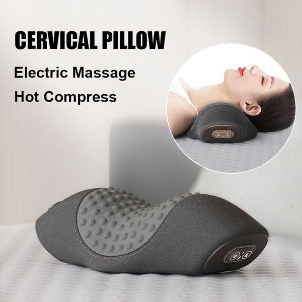 Massaggiatore per la schiena Massaggiatore elettrico Cuscino cervicale Compressione Massaggio vibrante Trazione del collo Rilassamento Cuscino in memory foam per dormire Supporto per colonna vertebrale 230828