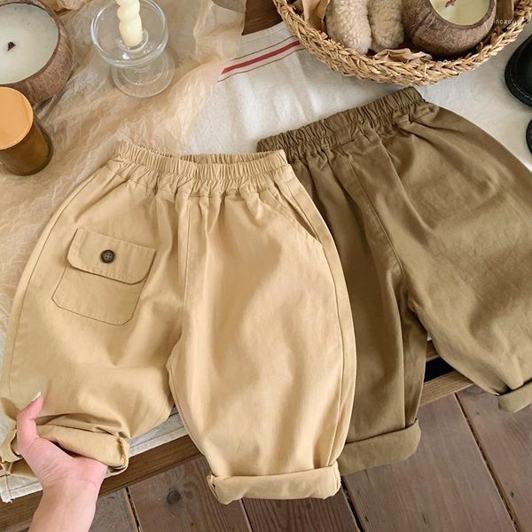 Pantaloni Pantaloni per bambini Ragazzi 2023 Primavera Autunno Bella tuta Casual Semplice Tinta unita Vita elastica a tutta lunghezza per bambini