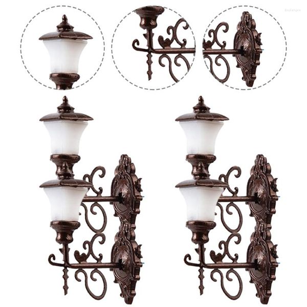 Wandlamp 4 stuks poppenhuis licht outdoor home decor mini doe-het-zelf verlichting model verlichting kleine abs miniatuur decoraties lichtgevend