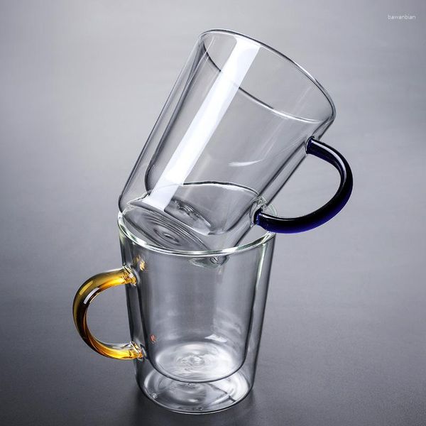 Copos de vinho copo de café de vidro isolado duplo 300ml caneca doméstica beber uísque coquetel