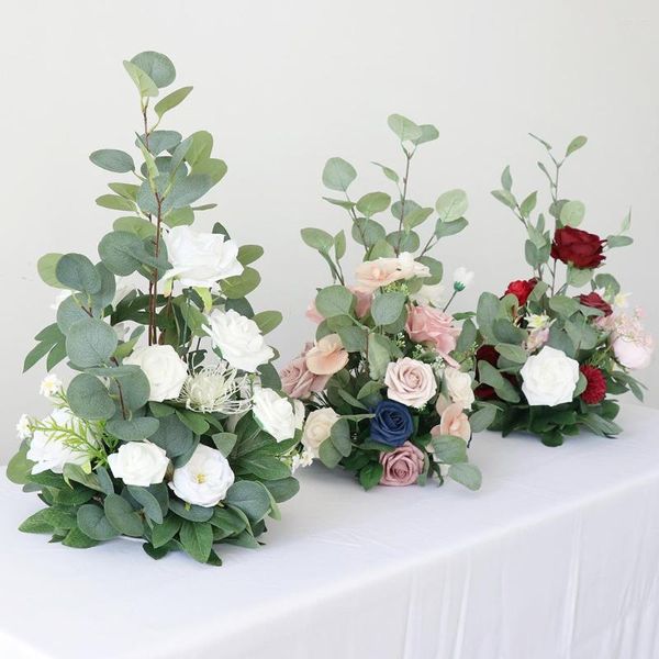 Flores decorativas artificial casamento guia de estrada decoração bolas de flores aniversário banquete el mesa passarela chumbo