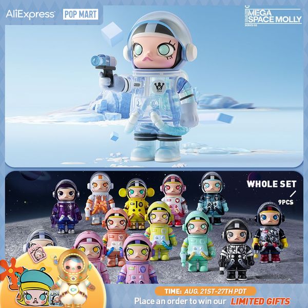 Scatola cieca POP MART MEGA SPACE MOLLY 100% SERIE 02-B Mystery Box 1PC/9PCS POPMART Scatola cieca Action Figure 230828