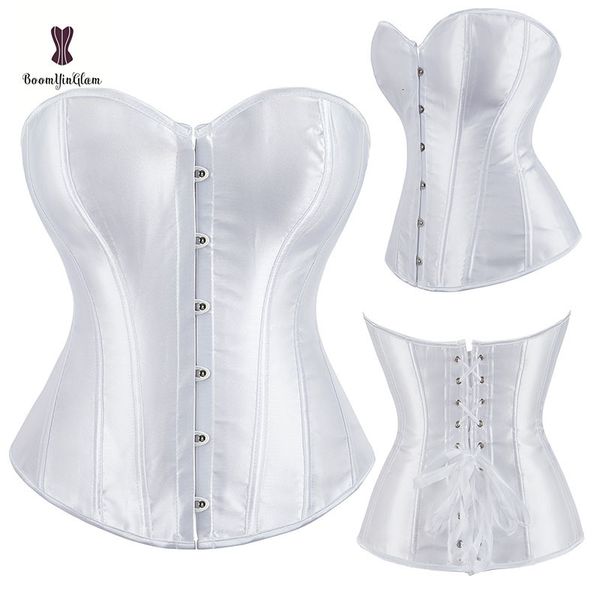 Vita pancia Shaper Tessuto di raso Body Shapewear Overbust Corsetto Dimagrante Vita Shaper Allacciatura Nastro Corsetto da donna Bustier con G String 818 # 230828