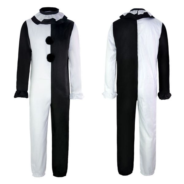 Abiti sexy urbani Costume cosplay di Halloween Arte cinematografica I vestiti da clown Set Abito horror Tuta Abito da festa Uomo Nero Bianco Tuta 230829