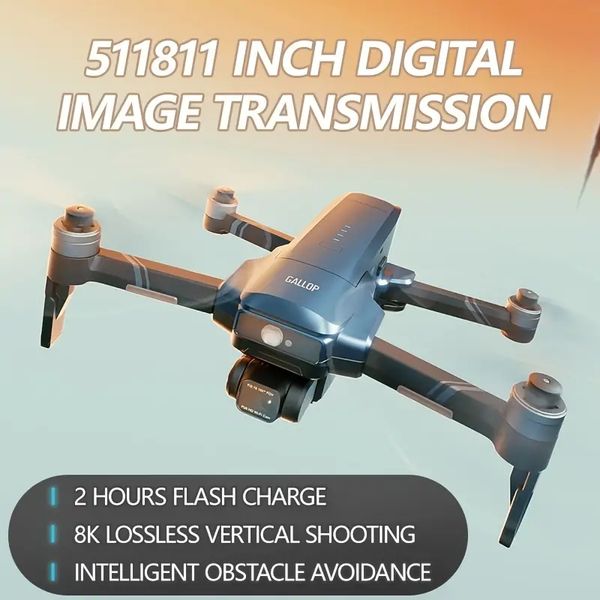 Drone con videocamera HD con trasmissione di immagini digitali, evitamento degli ostacoli, gimbal meccanico autostabilizzante a 3 assi, telecomando, fotografia di gesti, resistenza al vento