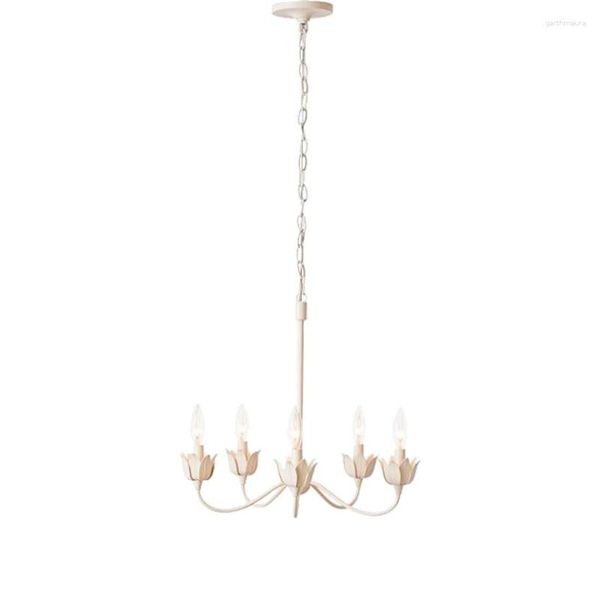 Lampadari Nordico Ferro Bianco Petalo Luci Ristorante Americano Soggiorno Design Camera da Letto Candeliere Apparecchi a Sospensione