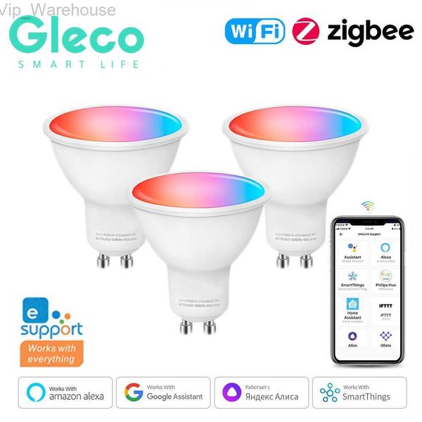 Gleco Ewelink GU10 Zigbee LED-Lampen, WLAN, intelligente LED-Lampe, RGB, CW, WW, LED-Glühbirne, funktioniert mit Alexa, Google, Yandex Smartthings HKD230829