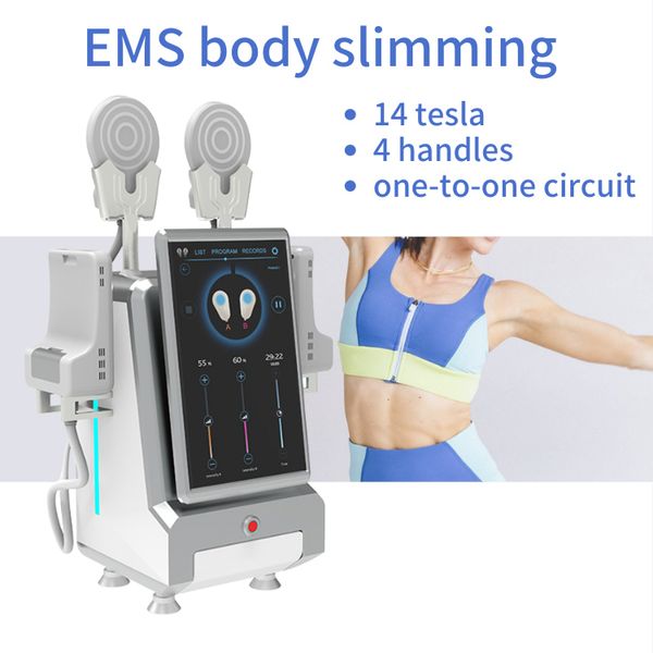Akıllı 4 Kayıp Ağırlık EMS Kas Stimülatörü Elektromanyetik Makine EMS Vücut Heykelsi 4 CE Yüksek Frekanslı Kas Stimülasyonu