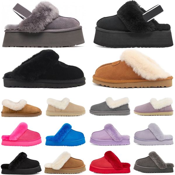 Funkette Disquette Chinelos Slides Sandálias de Designer Homens Mulheres Fur Sliders Slip-On Flip Flops Castanha Preto Gloom Carvão Vermelho Roxo Chinelo Slide Sandal Botas