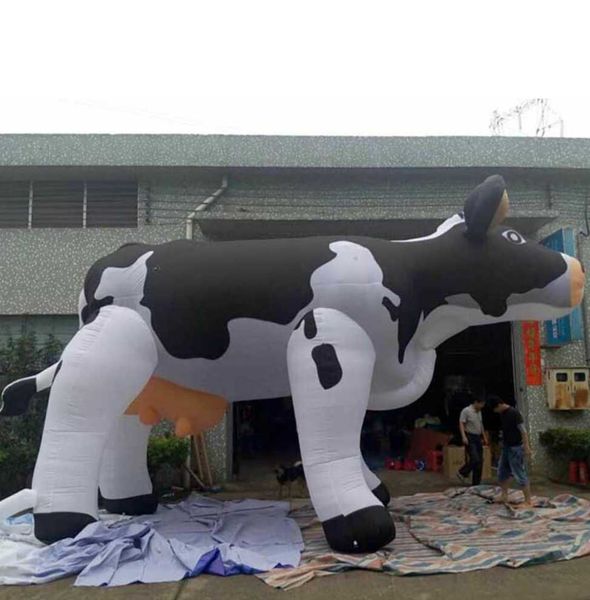 Großhandel nach Maß, 7 ml, 23 Fuß, mit Gebläse, riesige aufblasbare Milchkuh, Werbung für Rinder, aufblasbare Tiere für Veranstaltungsdekoration