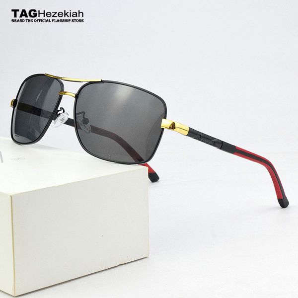 Óculos de sol marca de luxo polarizado óculos de sol masculino vintage óculos de sol alumínio magnésio condução tons pesca para 230828