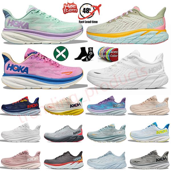 Hoka Clifton 9 8 Scarpe da corsa Designer Hokas Bondi 8 Donna Uomo Scarpe da ginnastica basse in mesh Triple Bianco Nero Free People Cyclamen Sweet Lilac Scarpe da ginnastica sportive Taglia 36-47