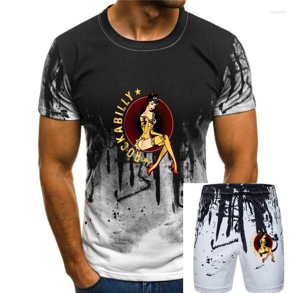 Tracksuits masculinos Rockabilly Pinup Girl T-shirt 2023 Carta casual impressa camisas de alta qualidade