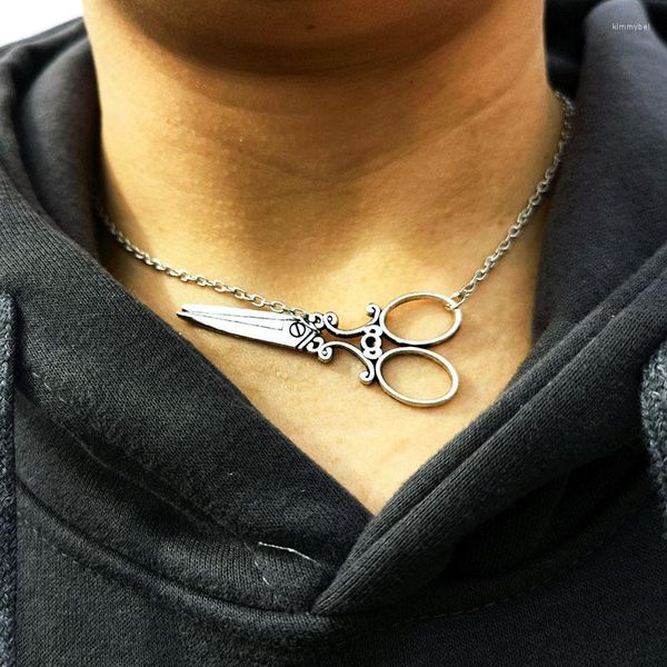 Подвесные ожерелья готическая колдовская ножницы для женщин для женщин ретро -серебряный цвет мифический шейный шейный цепь гот vgn087 vgn087
