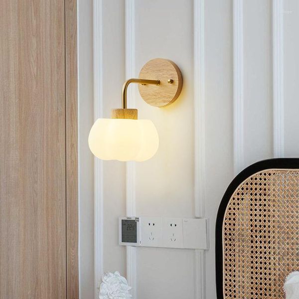Настенная лампа тыква светодиодные деревянные светильники для скандинавского украшения домашнего украшения