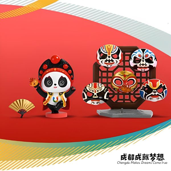 Scatola cieca Classica opera del Sichuan che cambia faccia bambola giocattolo Panda scatola cieca decorazione fatta a mano Rongbao mascotte souvenir set regalo di gioielli 230828