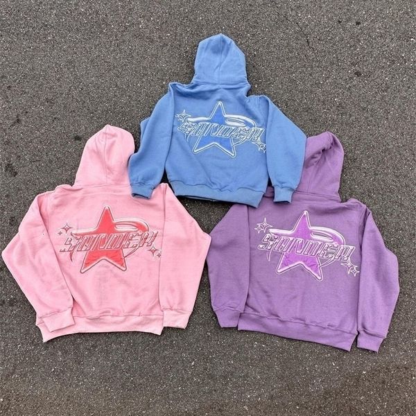 Mens Hoodies Sweatshirts y2k Street Gotik Moda Harajuku Süper Büyük Zip Hoodie Sweatshirt Sıradan Artı Boyut Kawaii Çift Giyim 230828