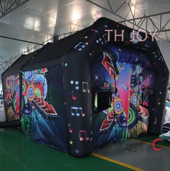 tenda da discoteca gonfiabile personalizzata per attività all'aria aperta all'aperto nera 6x4m da discoteca in vendita