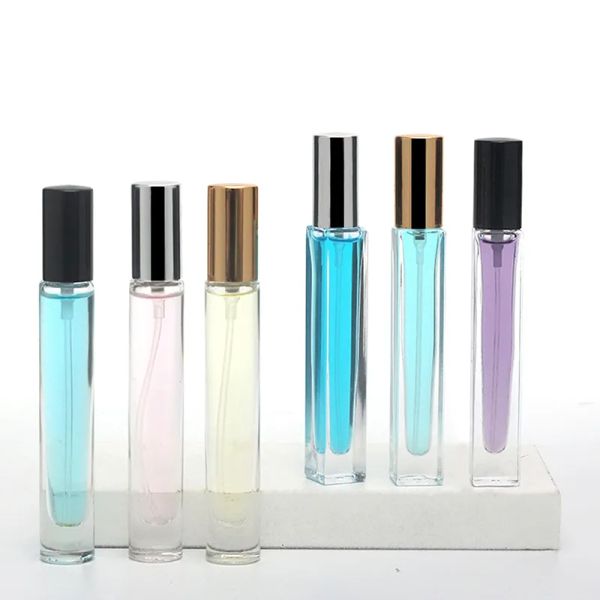 Frasco de spray de perfume 10ml pulverizador de névoa fina de vidro transparente frascos de spray vazios recipiente recarregável atomizador de perfume para limpeza, óleo essencial, líquido