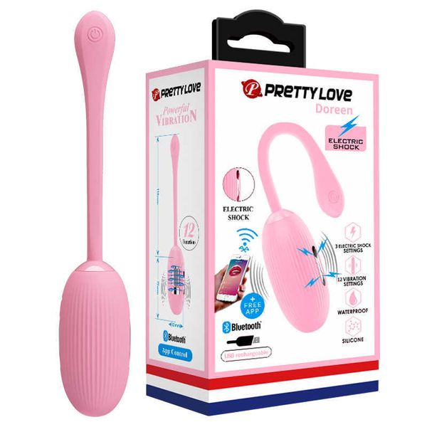 Vibratoren Pretty Love App Bluetooth Vibrator Fernbedienung Elektroschock Vibrierendes Ei Erotikspielzeug für Erwachsene für Frauen Sexshop